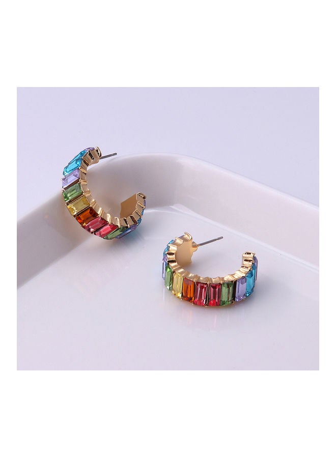 NIBEMINENT Rhinestone C Shape Ear Studs - Image 1