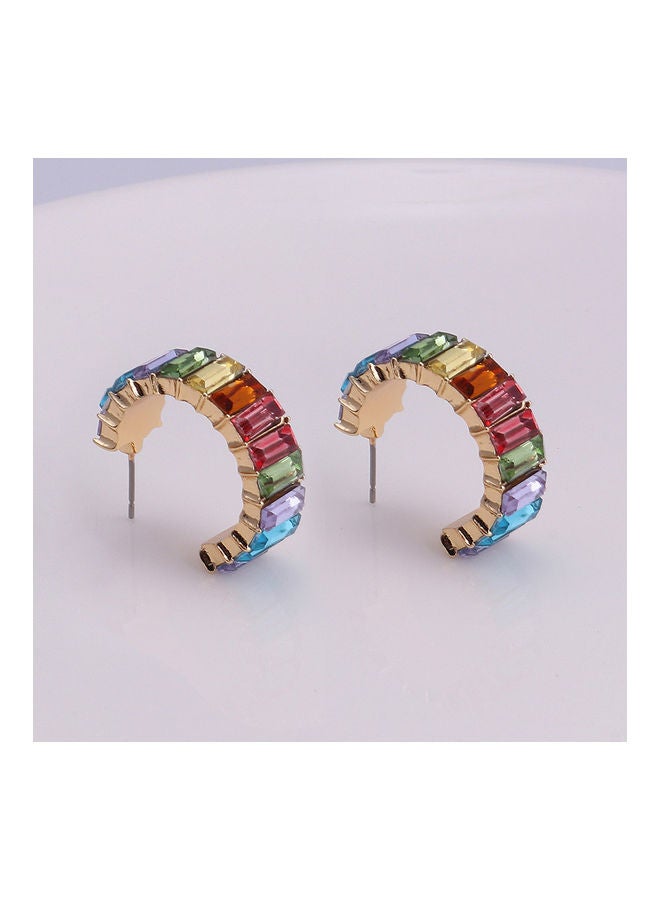 NIBEMINENT Rhinestone C Shape Ear Studs - Image 5
