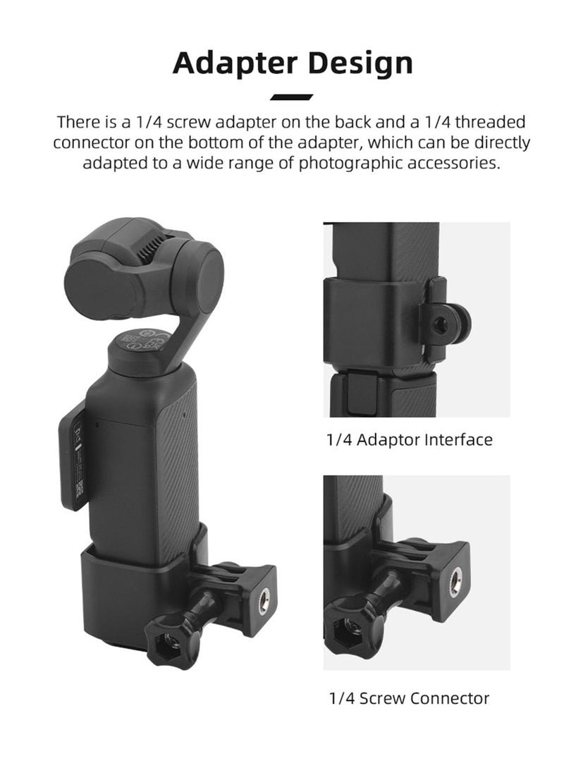 Expansion Adapter for DJI OSMO POCKET 3 Camera Protective Frame use with Backpack Clips Neck Brackets Headbands Accessories (Adapter Frame Set)