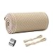 ZIMISI Genuine Leather Steering Wheel Cover AntiSlip Breathable Car Steering Wheel Stitching Wrap DIY Sewing with Needle Thread 15 Inch Stitch on Wrap Car Steering Wheel Cover Beige Hole - Image 2