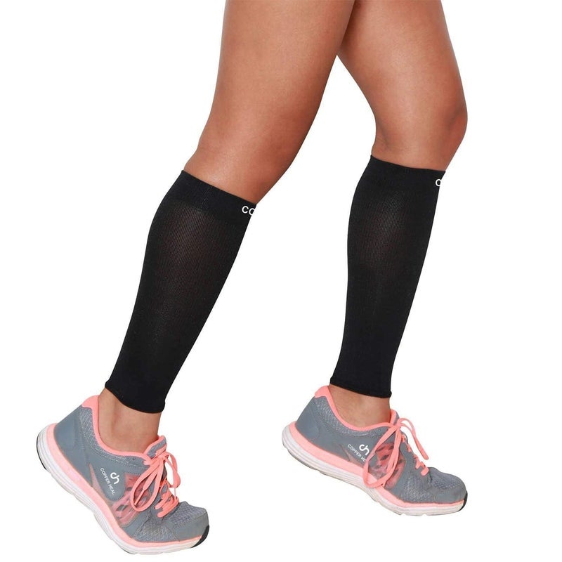 ATOOZED Copper Compression Calf Sleeve- Shin Support Socks for Relief from Leg Cramps, Shin Splints, Varicose Veins Injury Pain Guard - Recovery for Men & Women-Sports, Gym & Running - Image 2