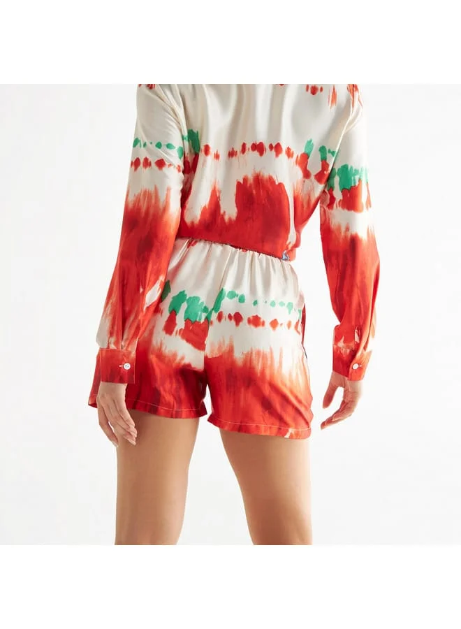 Splash FAV Tie-Dye Print Shorts with Elasticated Waistband and Pockets