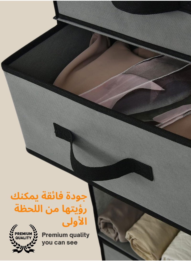 Aether's Collection - Premium 7 Pcs Hanging Closet Organizer with Adjustable 2-Part Design | Odor-Free | Ideal Cabinet Organizer for Clothes | Perfect for Wardrobes, Travel & More - Image 1