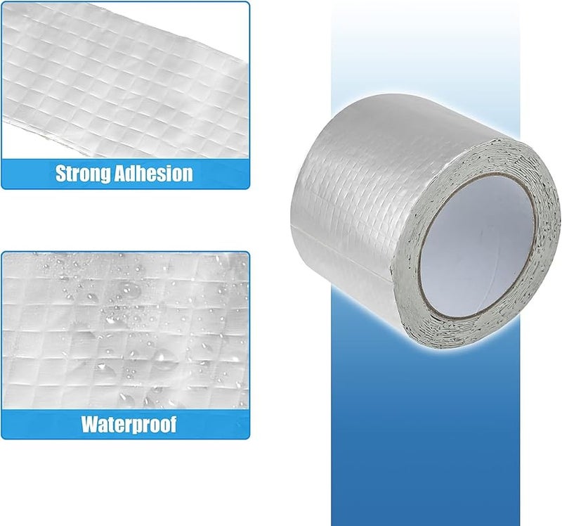 Butyl Rubber Tape Waterproof Sealant 3.54 Inch Silver for RV Car Boat Aluminum Repair - Image 5