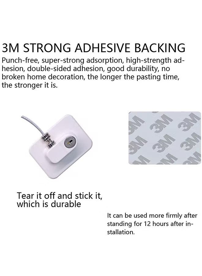 أوريتي حزمة من 4 كابل السلامة ثلاجة نافذة قفل مع مجموعة مفتاح - Image 3