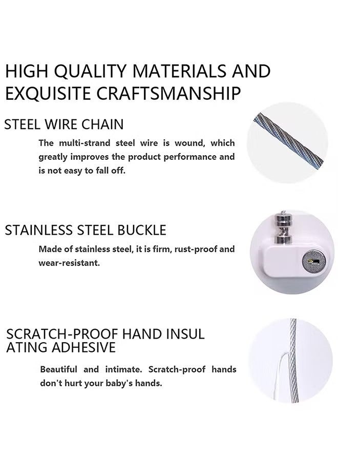 أوريتي حزمة من 4 كابل السلامة ثلاجة نافذة قفل مع مجموعة مفتاح - Image 2