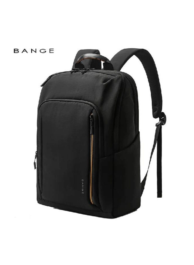 بانجي حقيبة ظهر BANGE 7856 سوداء اللون، ناعمة وخفيفة الوزن ومقاومة للماء، للرجال، للاستخدام اليومي مع الكمبيوتر المحمول - Image 1