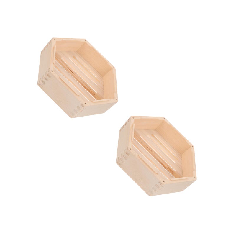 2 pcs Hexagonal Food Steamer Wood Steamer Kitchen Food Steamer - Image 1