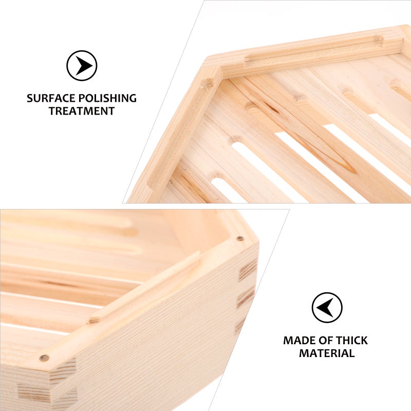2 pcs Hexagonal Food Steamer Wood Steamer Kitchen Food Steamer - Image 3