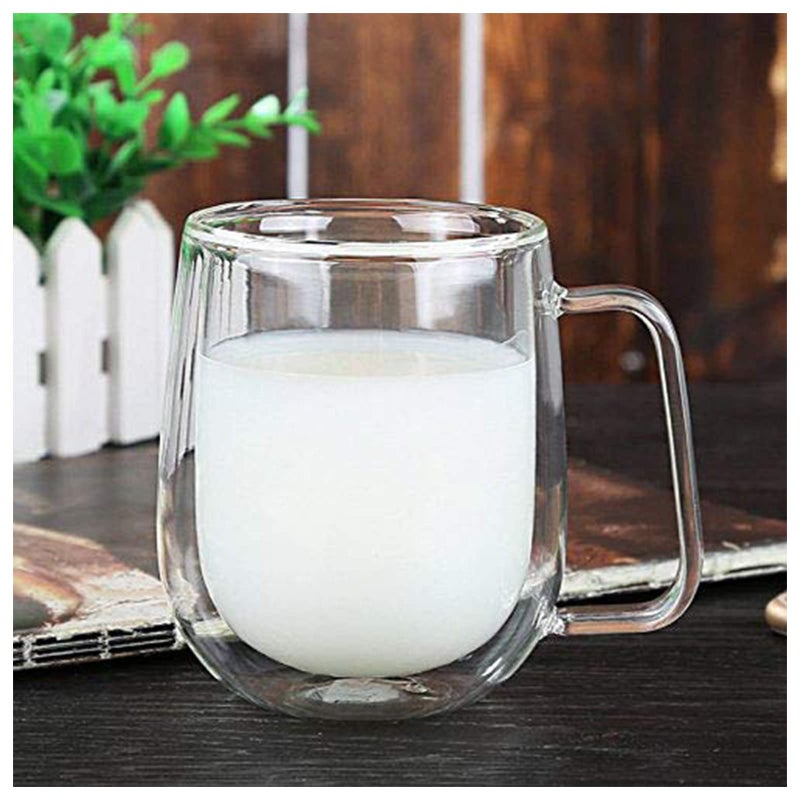 Vicloon أكواب زجاجية مزدوجة الجدران من فيكلون، أكواب زجاجية بوروسيليكات، للشاي، القهوة، اللاتيه، الكابتشينو، الإسبريسو، البيرة، 250 مل - Image 3