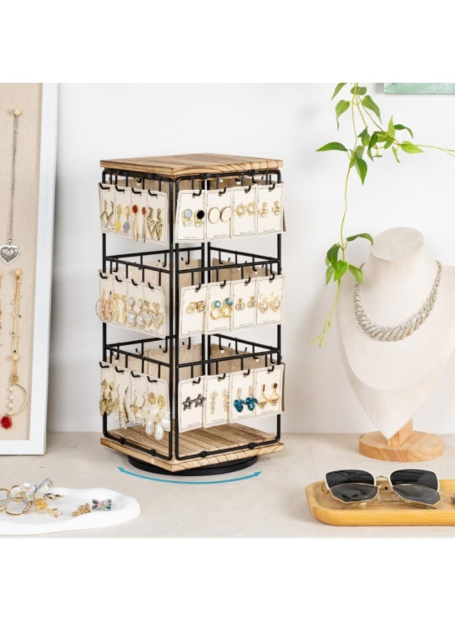 سوفام 360 منصة عرض قرط دوارة للبيع، حامل حامل منصة عرض قرط، منصة عرض مجوهرات للبائعين الذين يبيعون بطاقات القرط، قلائد، أساور، ملحقات شعر (48 صنارة) - Image 4