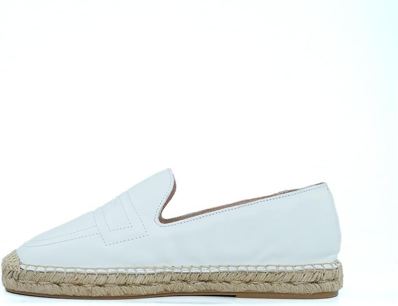 HUSH PUPPIES White Leather Espadrille Slip-Ons - Image 2