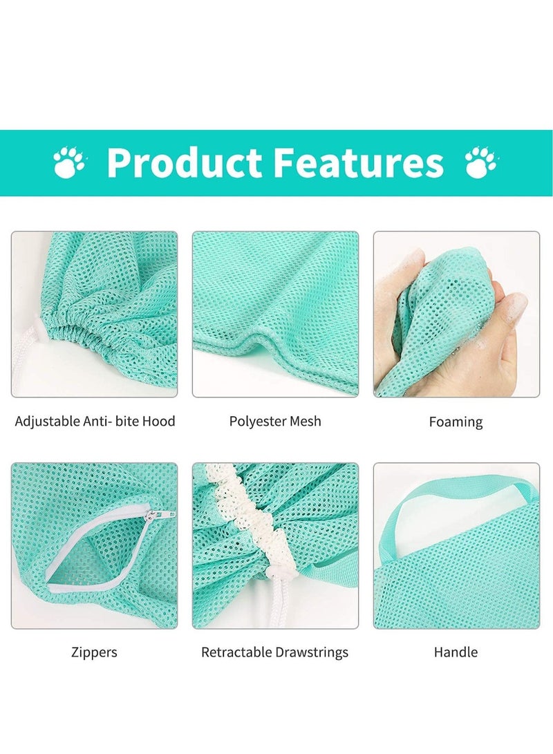 Cat Shower Net Bag Cat Grooming Bathing Bag Adjustable Cat Washing Bag - Image 2