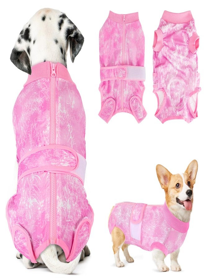 Lukovee Recovery Suit for Dogs, Zipper On Recovery Suit for Female Male Dog, Onesie Abdominal Wounds Cone E-Collar Alternative Prevent Licking Spay Recovery Suit - Image 1