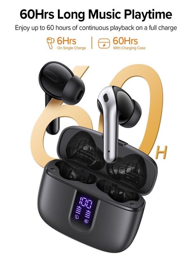 TAGRY Bluetooth Headphones True Wireless Earbuds 60H Playback LED Power Display Earphones with Wireless Charging Case IPX5 Waterproof in-Ear Earbuds with Mic for TV Smart Phone Laptop Computer Sports - Image 3