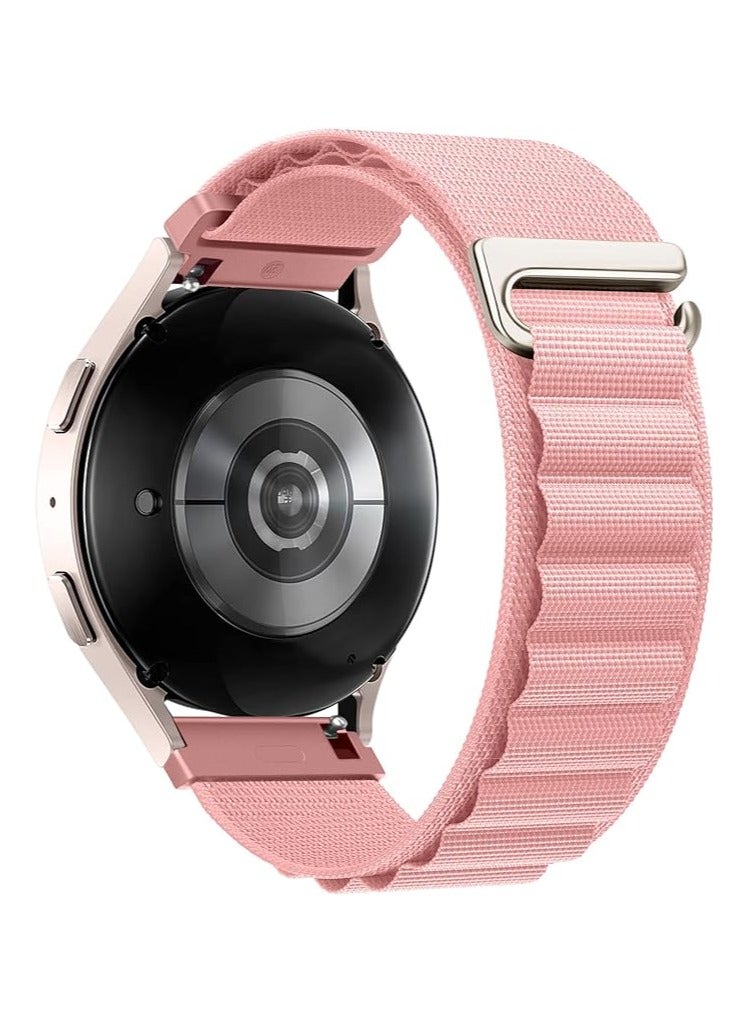 Band Nylon 20MM Band For Samsung Gear Sport/Watch 6/Watch 4 5 /Watch 5 Pro/S2 classic/active 2 40mm 44mm/Amazfit GTS 3/ GTS 4/GTS4 Mini/Bip 3 Pro/GTS2/Bip u (Light Pink)