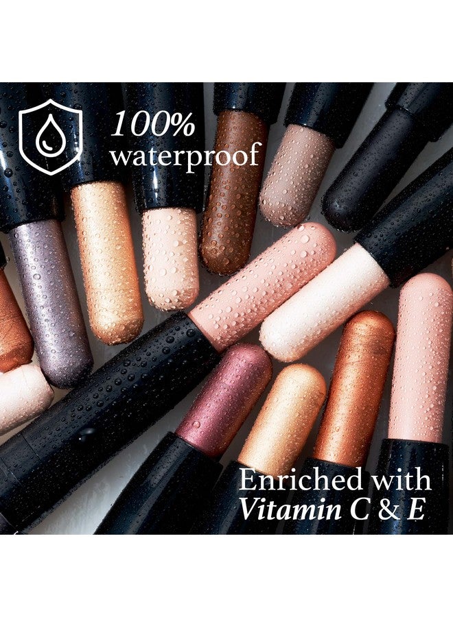 Eyeshadow 101 Crème-To-Powder Waterproof Eyeshadow Stick - Mink Mauve Shimmer - Long-Lasting, Crease-Proof, Muted Mauve Shimmer Eyeshadow With Built-In Smudger