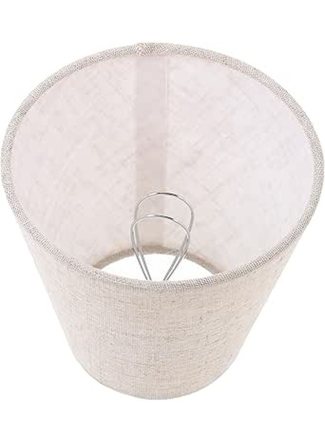 Beige Fabric Lampshade Replacement Softens Light For Eye Comfort Sturdy Metal Frame