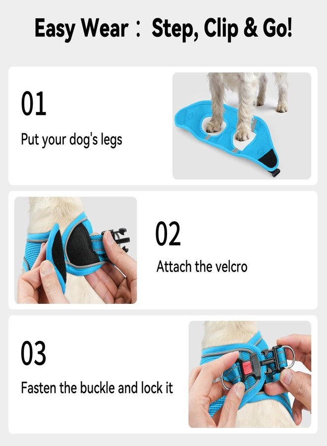 Joytale Small Dog Harness, Breathable Mesh Step-in Vest, Reflective Soft Padded Harnesses for Small and Medium Dogs, Sky Blue, M - Image 3