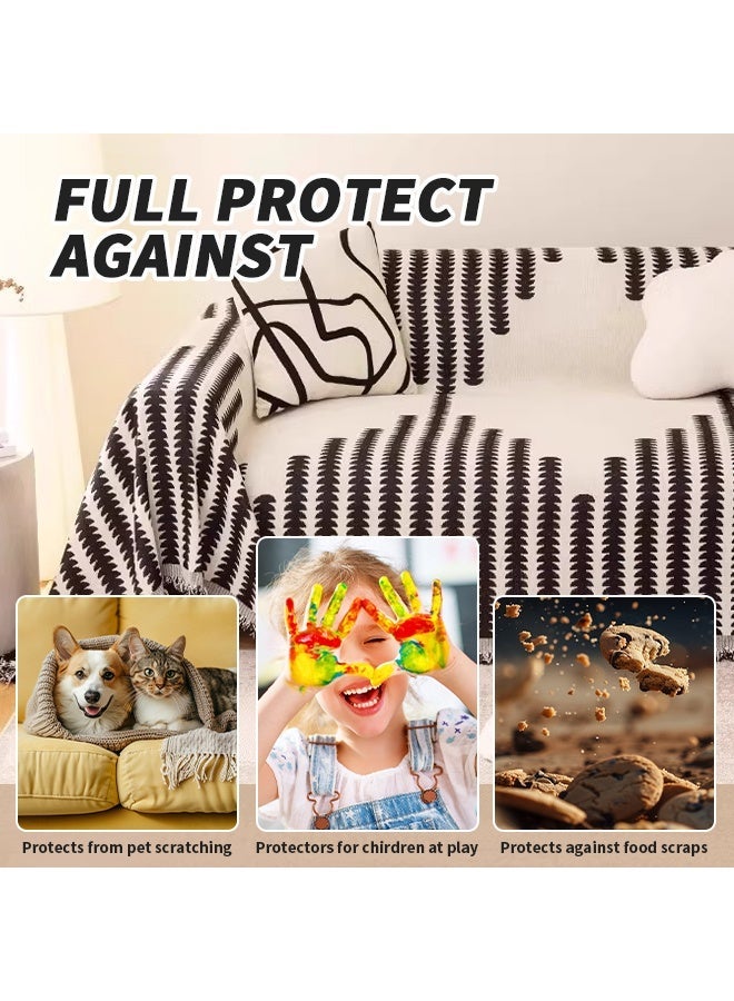حياة الكثبان 180*230cm Nordic Jacquard Covers for Sofa, Bohemian Wo-seater Sofa Cover, Machine Washable Slipcovers, Wrinkle-Resistant Dirt-resistant, For Families With Pets And Children - Image 5