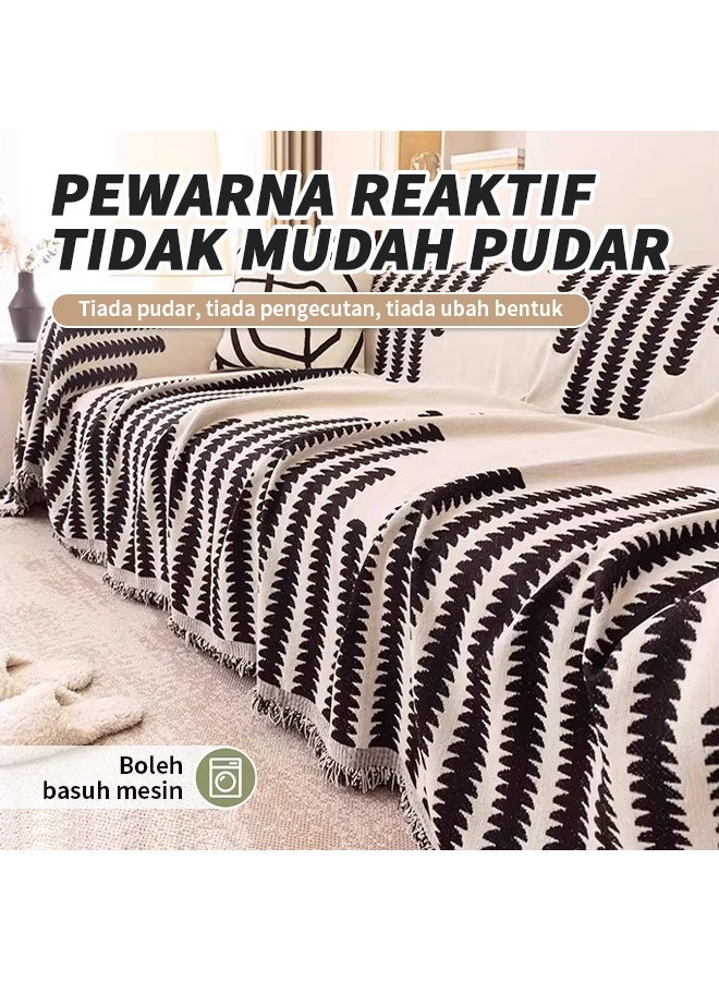 حياة الكثبان 180*230cm Nordic Jacquard Covers for Sofa, Bohemian Wo-seater Sofa Cover, Machine Washable Slipcovers, Wrinkle-Resistant Dirt-resistant, For Families With Pets And Children - Image 4
