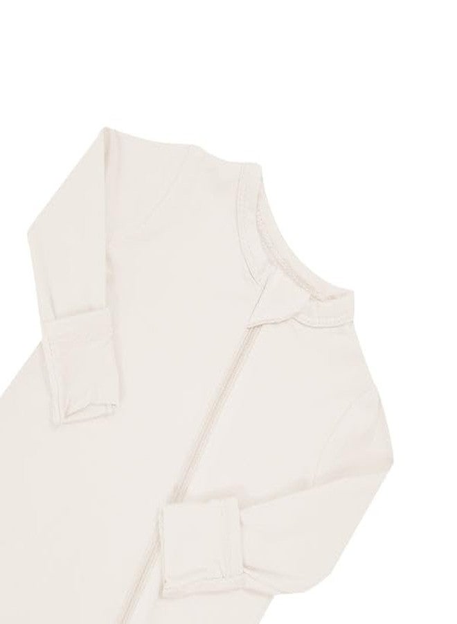 KYTE BABY Unisex Rayon Made From Bamboo Zippered Rompers (Newborn, Oat) - Image 5