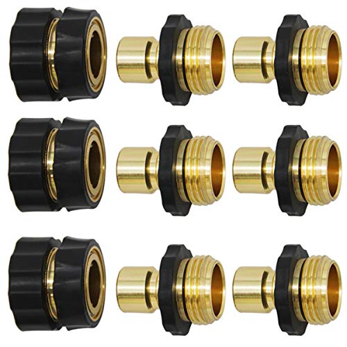 Triumpeek 3/4" Garden Hose Connector, 9 Pieces Garden Hose Quick Connect Fittings, Male and Female Quick Release Garden Hose Connector - Image 1