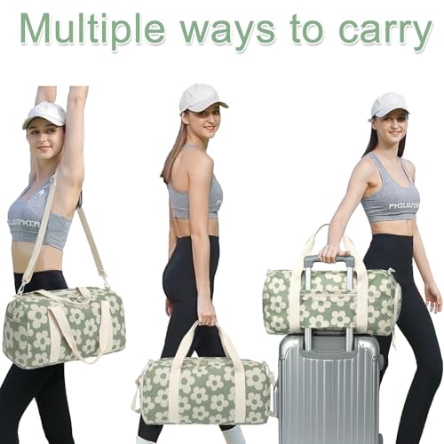 BLUBOON Duffle Bag Girls Kids Cute Gym Bag with Shoes Compartment & Wet Separation Waterproof Sports Overnight Travel Bag - Image 5