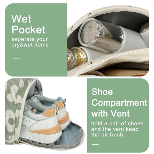 BLUBOON Duffle Bag Girls Kids Cute Gym Bag with Shoes Compartment & Wet Separation Waterproof Sports Overnight Travel Bag - Image 4