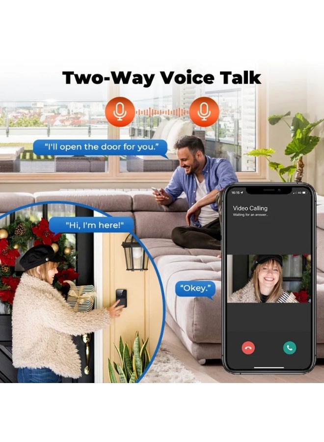 Tuya WiFi Doorbell Wireless Smart  USB Home Phone Remote Video Intercom Monitor HD night vision family app sharing cloud storage - Image 2