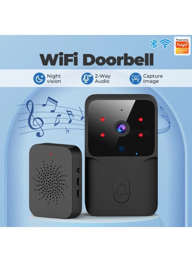 Tuya WiFi Doorbell Wireless Smart  USB Home Phone Remote Video Intercom Monitor HD night vision family app sharing cloud storage - Image 1