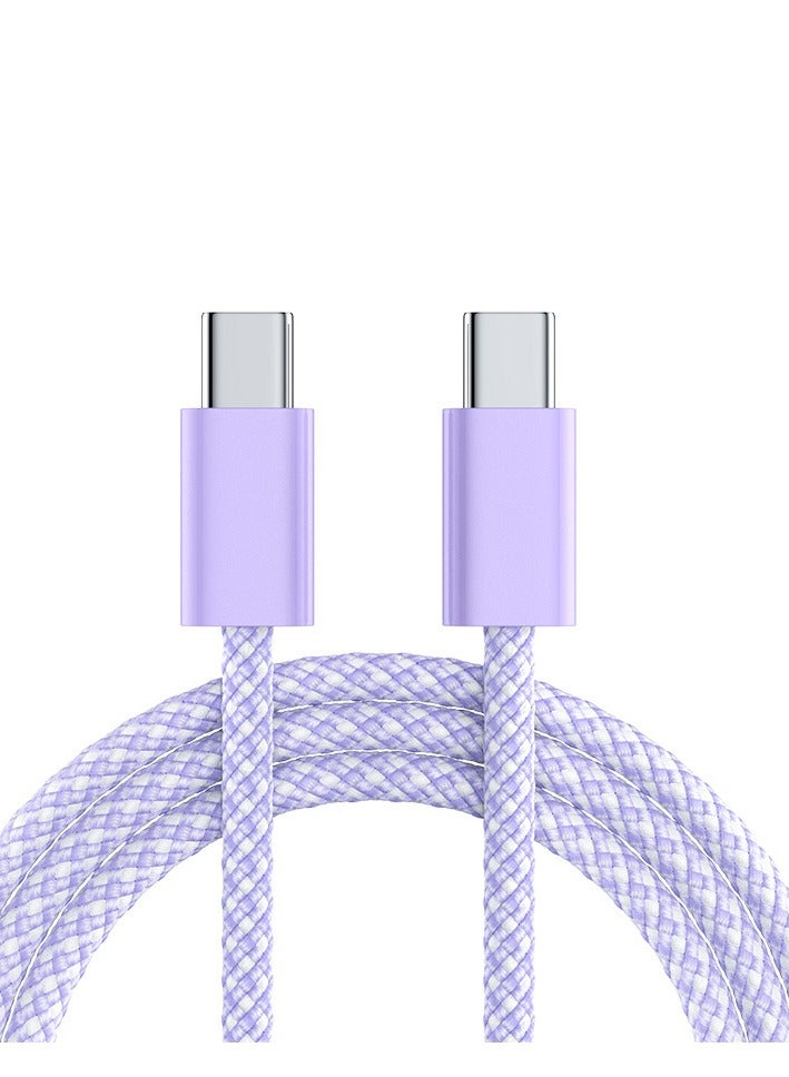 Type C To Type-C Super Fast Charging Cable 1.5M Suitable for iPhone 16/15, iPad, Macbook, Samsung (purple) - Image 1