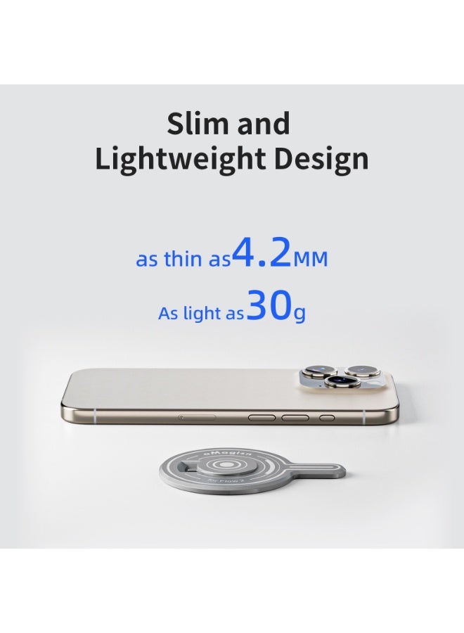 aMagisn Magnetic Adapter Mount for Insta360 Flow 2 Pro – Aluminum Alloy, Ultra-Slim 4.2mm, MagSafe Lock, Strong Magnetic Phone Clamp, Universal Android Ring – Gimbal Magnetic Module  - Image 4