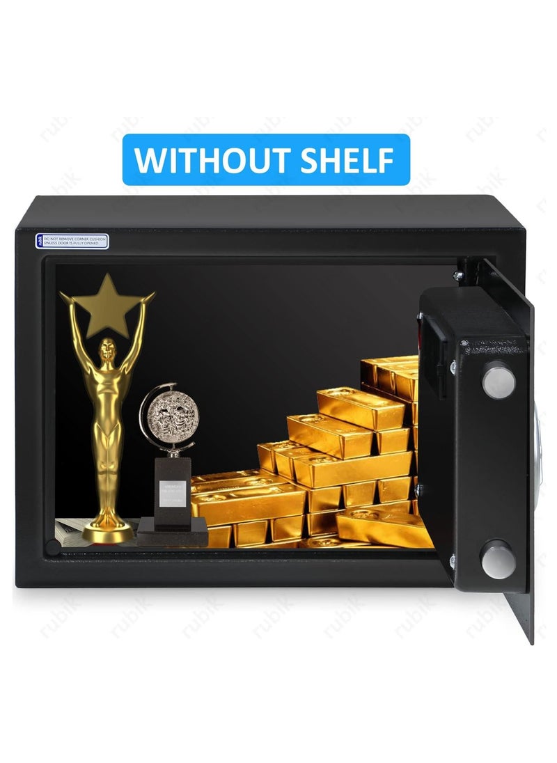 Rubik - Safe Box A4 Document Size With Digital Lock and Override Key For Home Office Shop Business RB-25E (25x35x25cm) Off White/Gold - Image 1