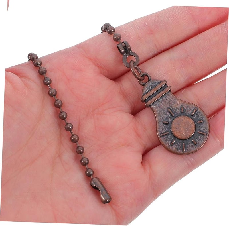 Vintage Bulb Dangler Ceiling Fan Pull Chain Extenders Dark Brown Home Decor 2Pcs - Image 5