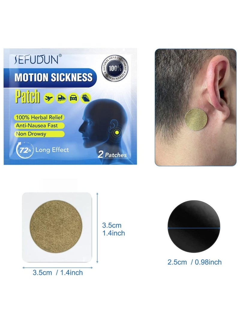 Sefudun - 40 Count Of Motion Sickness Stickers For Cruise Plane Train Ship & Bus Seasick Patches Anti-Nausea Patches Behind Ear Seasickness Waterproof Patches For Non Drowsiness Reduce Vomiting Sensation - Image 1