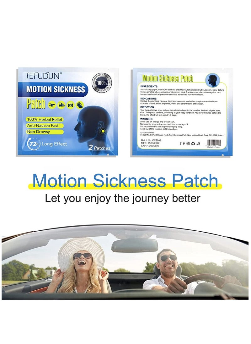 Sefudun - 40 Count Of Motion Sickness Stickers For Cruise Plane Train Ship & Bus Seasick Patches Anti-Nausea Patches Behind Ear Seasickness Waterproof Patches For Non Drowsiness Reduce Vomiting Sensation - Image 1