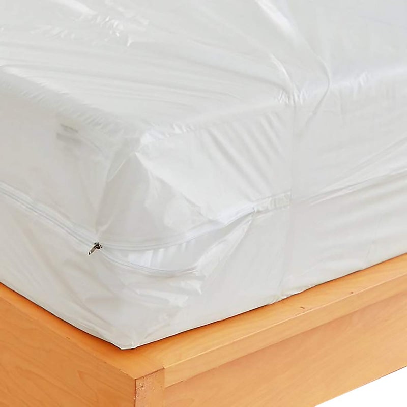 SOFINNI Waterproof Zippered Plastic Mattress Protector Encasement, Vinyl Mattress Bed Cover Proof (Full Size) White - Image 2