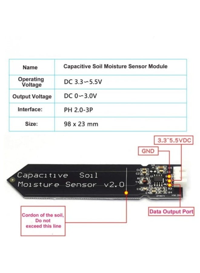 Capacitive Soil Moisture Sensor V2.0 – Analog/Digital Plant Soil Hygrometer for Arduino, Raspberry Pi & DIY Gardening Projects - Image 4