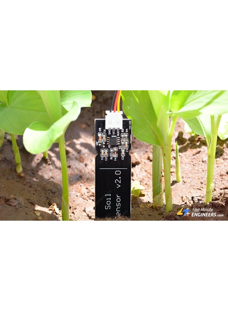 Capacitive Soil Moisture Sensor V2.0 – Analog/Digital Plant Soil Hygrometer for Arduino, Raspberry Pi & DIY Gardening Projects