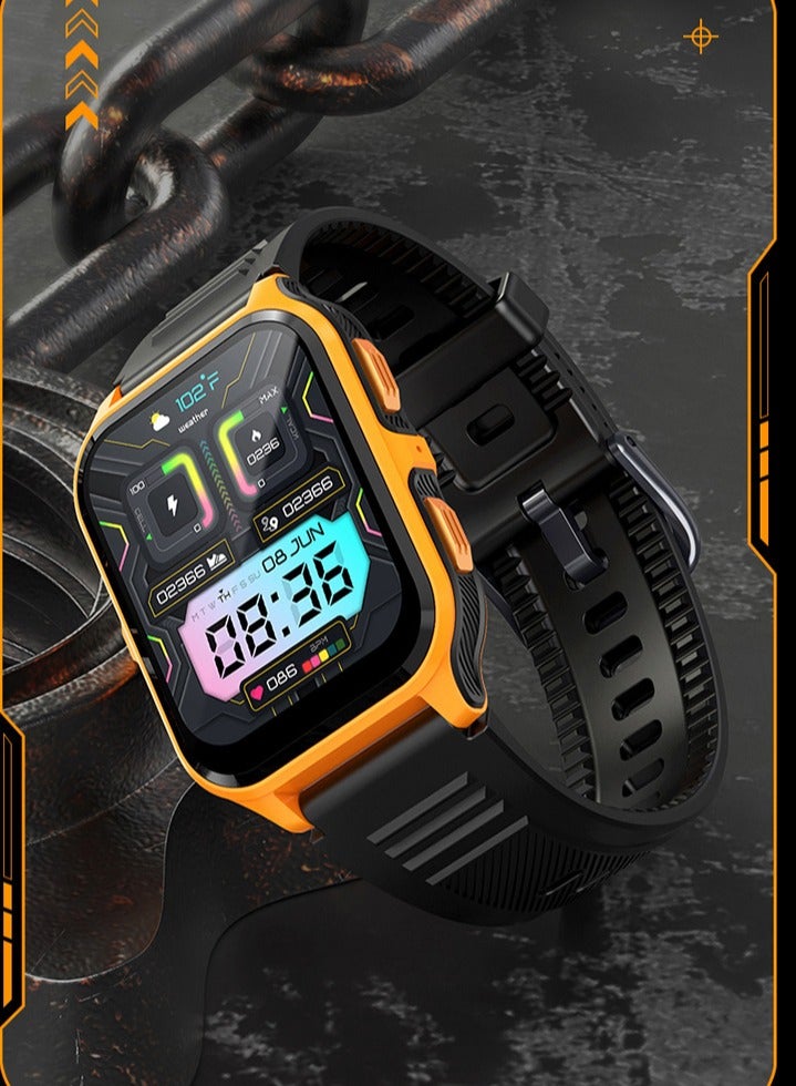 AROAQ P73 Smart Watch, 300mah Multifunction Fitness Tracker Watch With Bluetooth Call Voice Assistant, Colorful Hd Large Display Smart Bracelet Sports Watch, (Orange Color) - Image 2