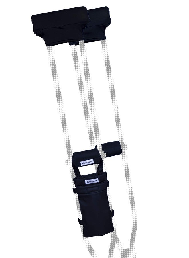 CRUTCHEZE CRUTCHES PADS AND CRUTCH BAG 5 PIECE SET. PREMIUM, Designed in USA Underarm Pads, Hand Grips and Pouch - Surgery and Injury Recovery Accessories - Image 1