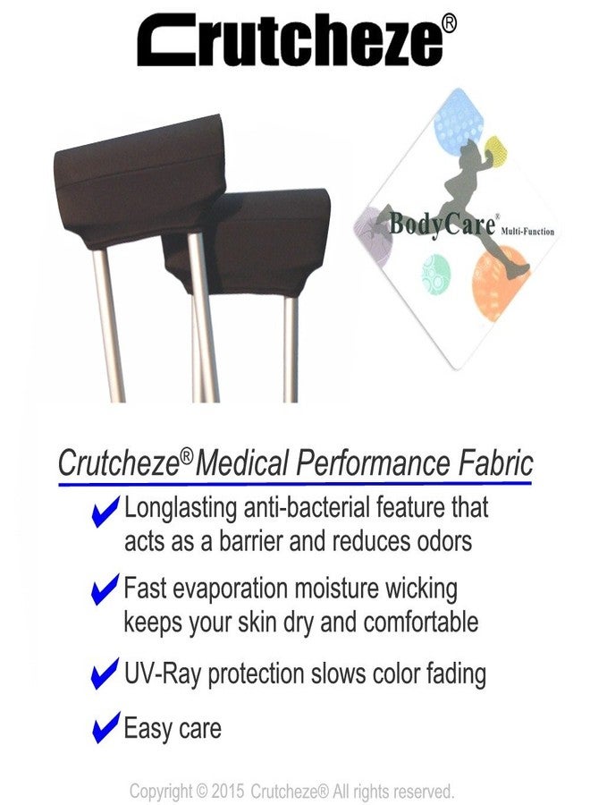 CRUTCHEZE CRUTCHES PADS AND CRUTCH BAG 5 PIECE SET. PREMIUM, Designed in USA Underarm Pads, Hand Grips and Pouch - Surgery and Injury Recovery Accessories - Image 3
