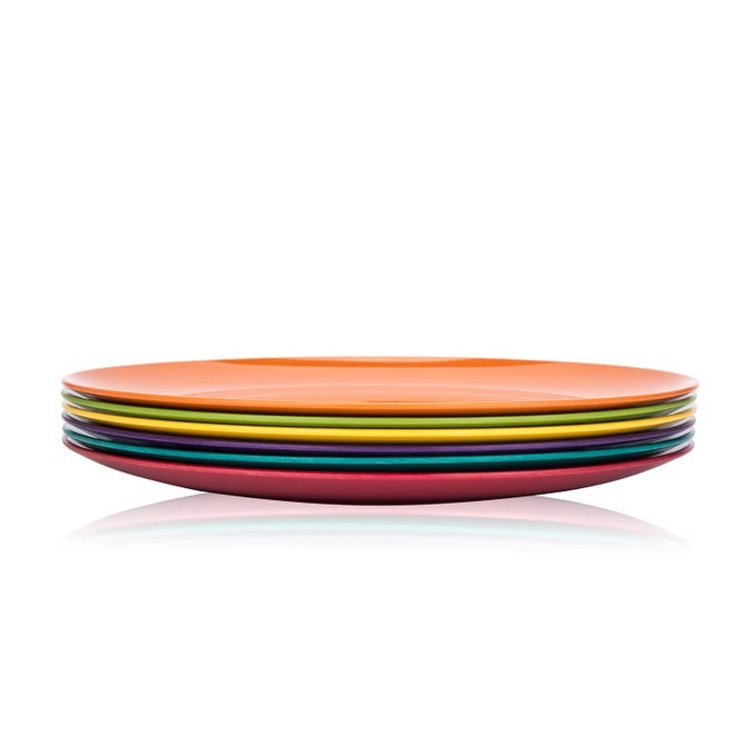KOXINKARLU MELAMINE PLATES 105INCH DINNER PLATES DINNERWARE DISH SET OF 6 IN 6 ASSORTED COLORS 100 MELAMINE DISHWASHER SAFE BPA FREE