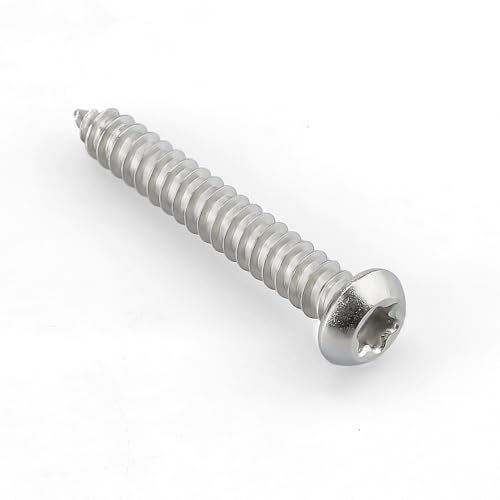 Glvaner 20-Pack M6 x 50mm Button Torx Head Self Tapping Screws for Wood, 304 Stainless Steel 18-8, Full Thread, Torx Drive Head Sheet Metal Tek Screws, T30 Bit Included - Image 5