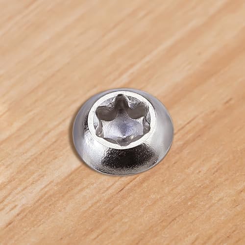 Glvaner 20-Pack M6 x 50mm Button Torx Head Self Tapping Screws for Wood, 304 Stainless Steel 18-8, Full Thread, Torx Drive Head Sheet Metal Tek Screws, T30 Bit Included - Image 4