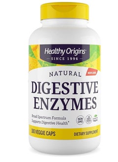Healthy Origins Digestive Enzymes Digestion and Gut Health Supplement - 180 Veggie Capsules 