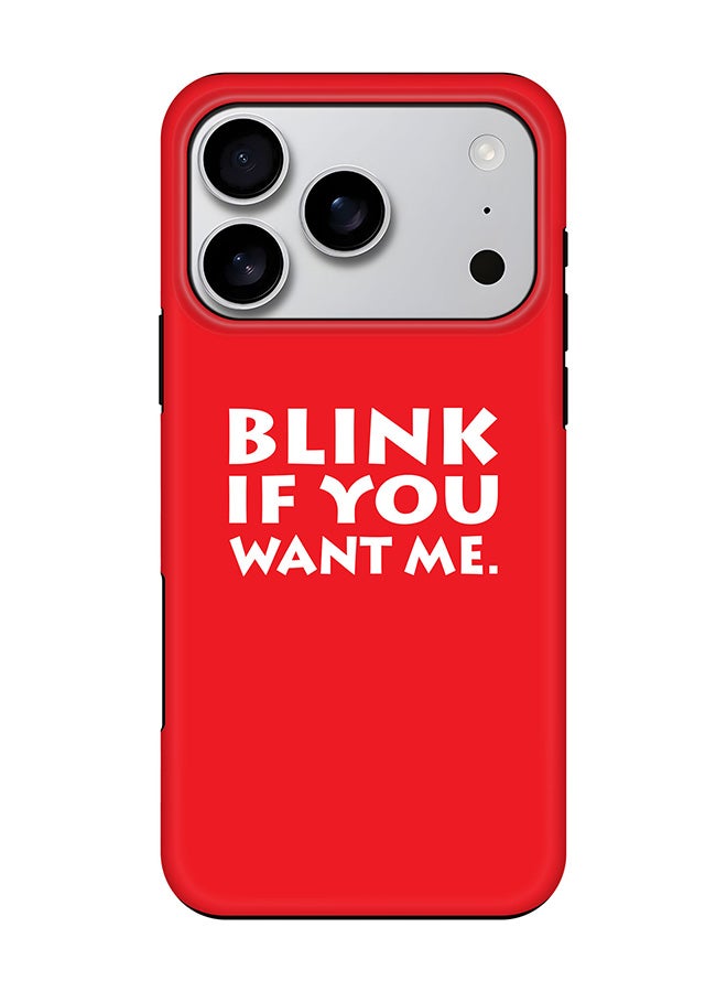 Stylizedd Tough Pro Magnetic Case for iPhone 17 Pro, Dual Layer hybrid PC + TPU Mobile Cover Matte - Blink if you want me