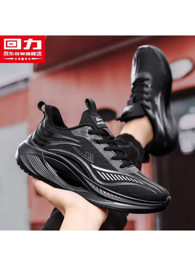 Warrior Men's Breathable Sports Shoes Spring Summer New Running Shoes Casual Black Mesh Style Size 43