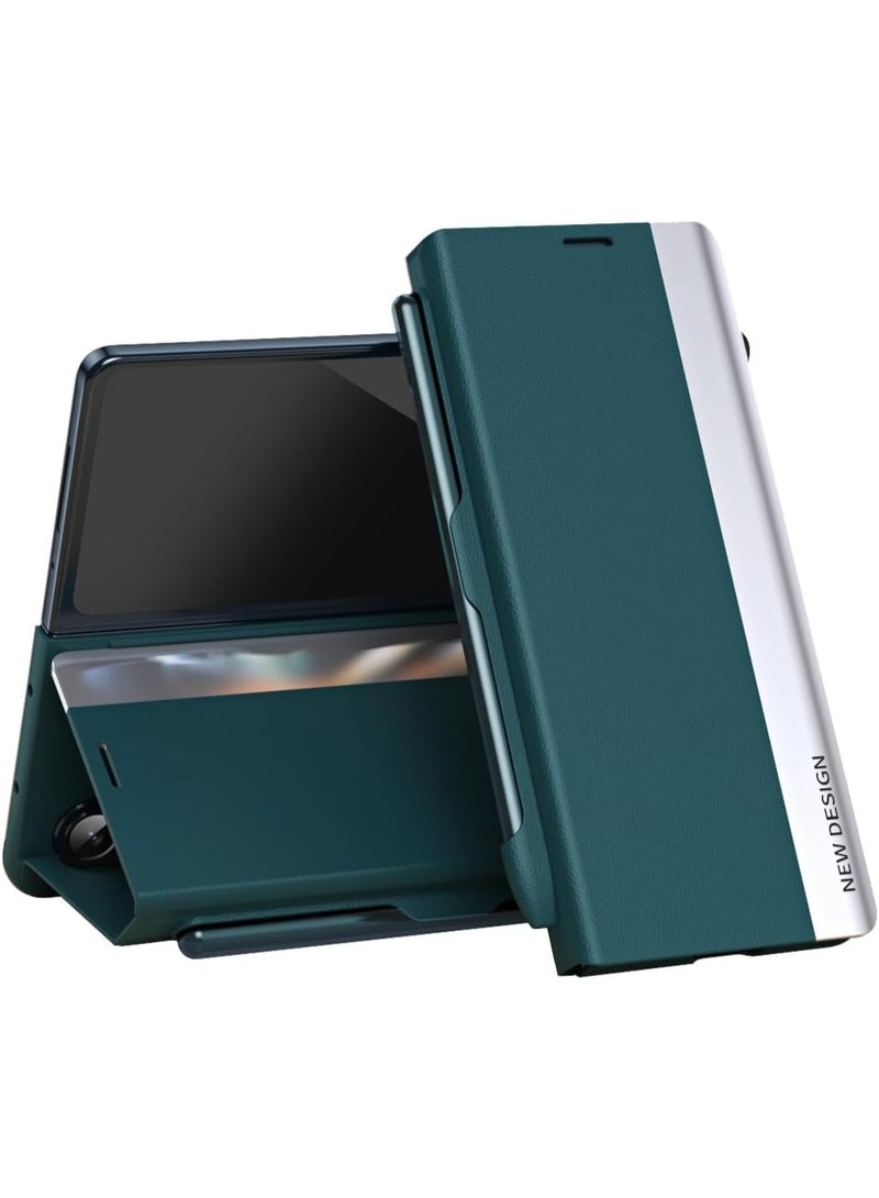 general Compatible with Galaxy Z Fold 7 2025 Phone Case with Pen Slot and Capacitive Pen, Full Body Protective Cover Flip PU Leather [Kickstand Feature] - Image 1